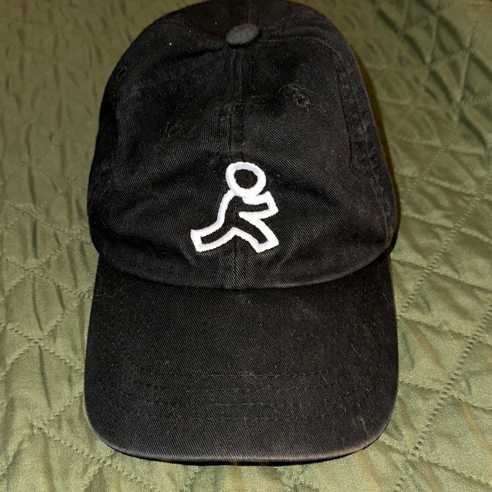 Black Retro Cap with AIM / AOL Embroidery